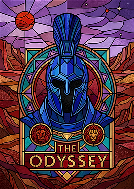 The Odyssey Spartan Stained Glass Art
