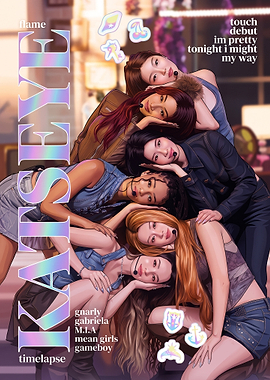 KATSEYE Group Digital Illustration