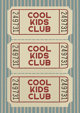 Cool Kids Club Vintage Ticket Wall Art