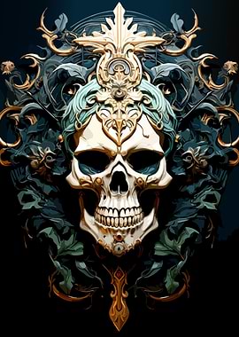 Ornate Gothic Skull Emblem