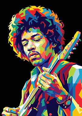 Jimi Hendrix WPAP Pop Art Portrait