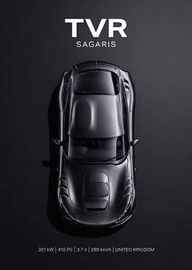 TVR Sagaris Minimalist Car Poster