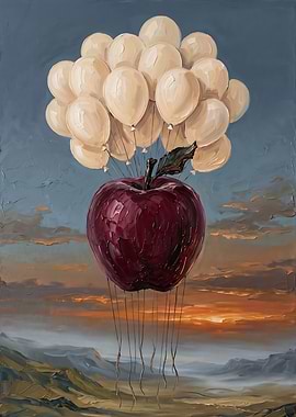 The Floating Apple Dream - Surrealism Fruits