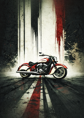 Indian Motorcycle Grunge Art Poster