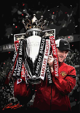 Wayne Rooney Premier League Trophy Celebration