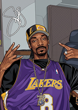Snoop Dogg Lakers Fan Art Portrait