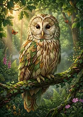 Summer Leaf Ural Owl