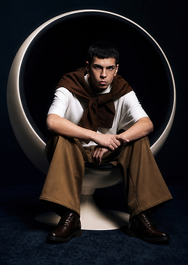 Stylish Man in Egg Chair