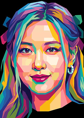 Colorful WPAP Portrait of Rosé