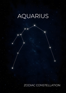 Aquarius - The Water Bearer Constellation Poster