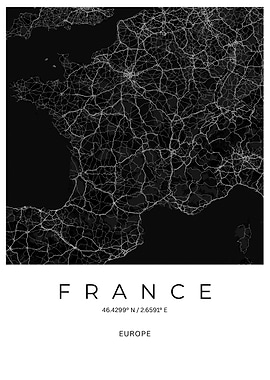 Minimalist France Map Poster