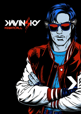 Kavinsky Nightcall Retro Synthwave Poster