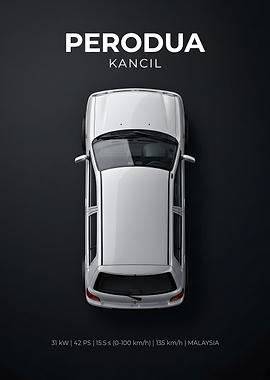 Perodua Kancil Top View Poster