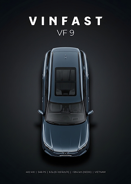 VinFast VF 9 Top View Poster