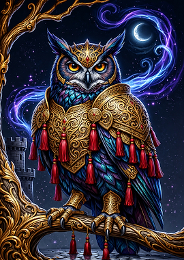 Majestic Armored Owl Guardian