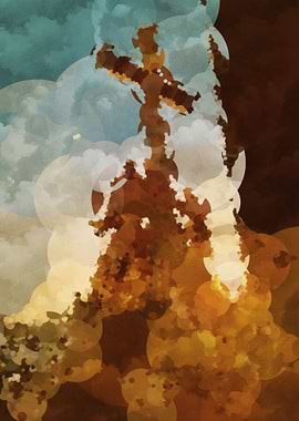 Abstract Circle Composition in Earth Tones