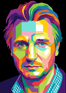 Liam Neeson Pop Art Portrait