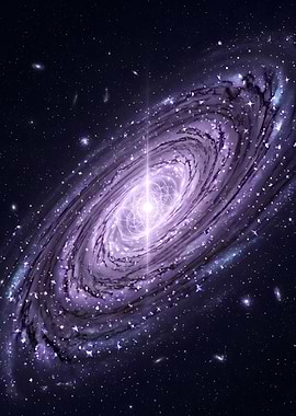 Glowing Purple Spiral Galaxy
