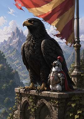 Knight Penguin and Giant Eagle