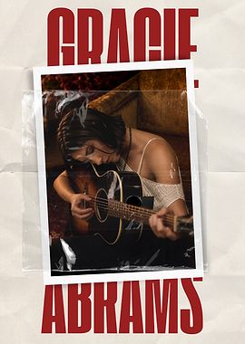 Gracie Abrams Guitar Portrait Poster