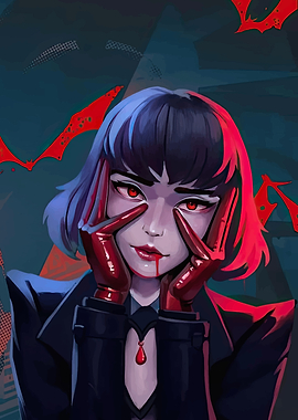 Vampire Girl with Red Gloves