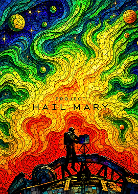 Project Hail Mary Stained Glass Poster