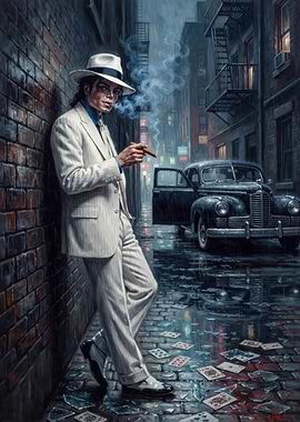 Michael Jackson in Noir Alleyway
