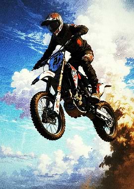 Motocross Rider Mid-Air Jump