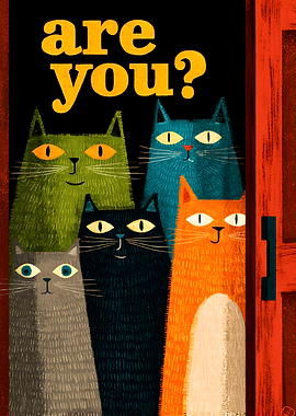 Five Cats Asking Are You