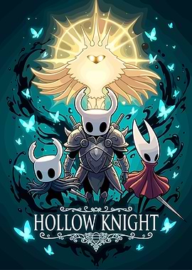 Hollow Knight Characters and Radiance Poster