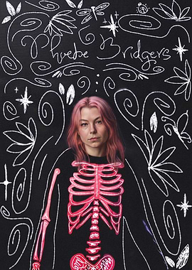 Phoebe Bridgers Skeleton Portrait Art