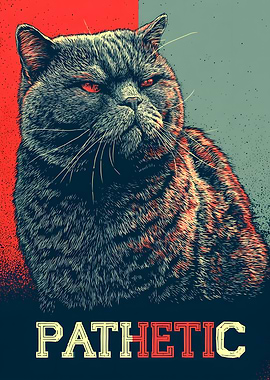 Pathetic Cat Pop Art Poster
