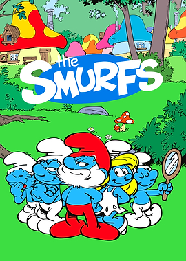 The Smurfs Cartoon Group Poster