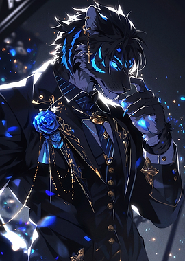 Elegant Anthro Tiger in Formal Suit