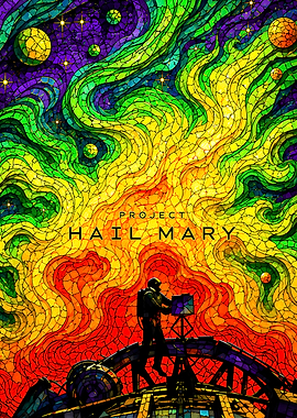 Project Hail Mary Stained Glass Poster