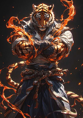 Fiery Tiger Warrior Martial Artist