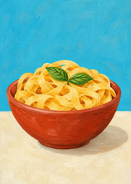 Bowl of Pasta with Basil