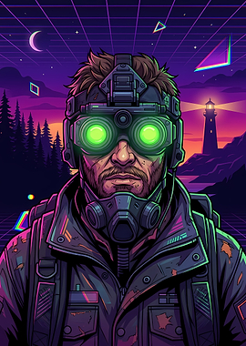 Synthwave Soldier with Night Vision Goggles