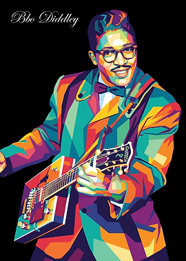 Bo Diddley Pop Art Portrait