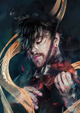 Expressive Violinist Digital Painting