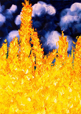 Impasto Oil Painting of Golden Wheat