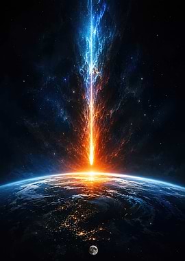 Cosmic Impact Above Earth