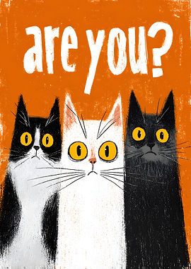 Three Cats Asking Are You