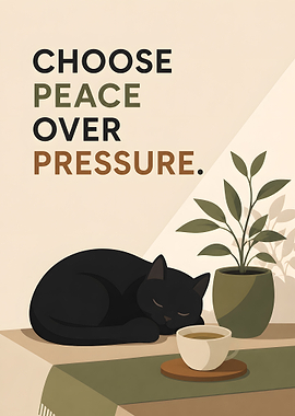 Choose Peace Over Pressure Cat Poster