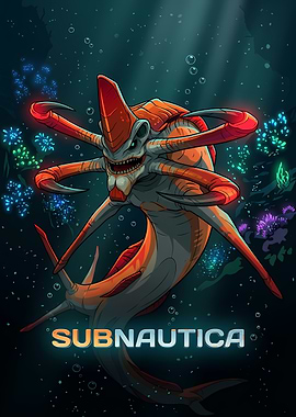 Subnautica Reaper Leviathan Underwater Illustration