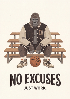 Gorilla Basketball Player Motivational Poster