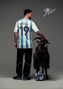 Lionel Messi with a Goat