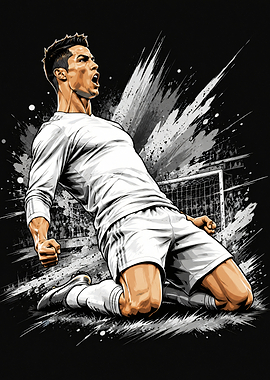 Cristiano Ronaldo Goal Celebration Illustration