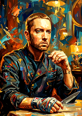 Eminem Portrait with Knife