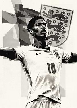 Jude Bellingham England Football Poster
